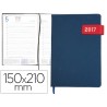 AGENDA ENCUADERNANDA LIDERPAPEL THIRA 15X21 CM DIA PAGINA AZUL CON SOLAPA IMANTADA ROJA PAPEL 70 GR