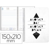 AGENDA ESPIRAL LIDERPAPEL CHANIA 15X21 CM 2017 DIA PAGINA BLANCA PAPEL 70 GR