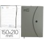 AGENDA ENCUARDERNADA LIDERPAPEL PILOS 15X21 CM DIA PAGINA PLATA CON BROCHE INTERIOR Y BOLSILLO