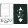 AGENDA ESPIRAL LIDERPAPEL CHANIA 15X21 CM 2017 DIA PAGINA NEGRA PAPEL 70 GR