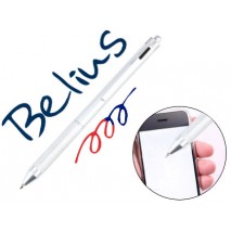 BOLIGRAFO BELIUS 4 EN 1 COLOR AZUL - ROJO - PUNTERO TACTIL Y PORTAMINAS