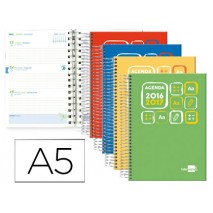 AGENDA ESCOLAR LIDERPAPEL 16-17 BASIC DIN-A5 BILING E SEMANA VISTA ESPIRAL TAPA EXTRADURA