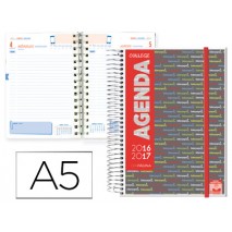 AGENDA ESCOLAR LIDERPAPEL 16-17 COLLEGE DIN-A5 BILING E UN DIA PAGINA POLIPROPILENO PORTADA