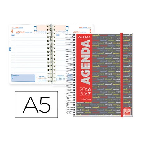 AGENDA ESCOLAR LIDERPAPEL 16-17 COLLEGE DIN-A5 BILING E UN DIA PAGINA POLIPROPILENO PORTADA
