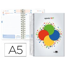 AGENDA ESCOLAR LIDERPAPEL 16-17 COLLEGE BASIC DIN-A5 BILING E UN DIA PAGINA ESPIRAL TAPA EXTRADURA