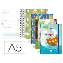 AGENDA ESCOLAR LIDERPAPEL 16-17 FANTASIA DIN-A5 BILING E 70 HOJAS SMALL&FUN TAPA FORRADA