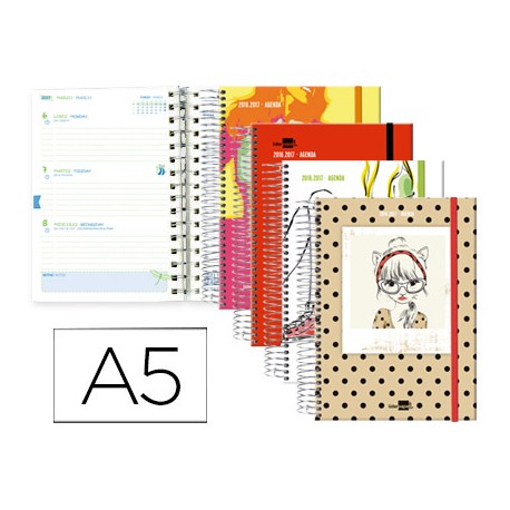 AGENDA ESCOLAR LIDERPAPEL 16-17 FANTASIA DIN-A5 BILING E 70 HOJAS SHE TAPA FORRADA