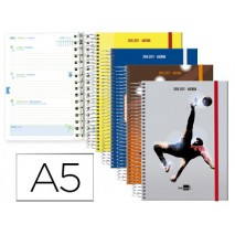 AGENDA ESCOLAR LIDERPAPEL 16-17 FANTASIA DIN-A5 BILING E 70 HOJAS SPORT STARS TAPA FORRADA