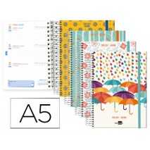 AGENDA ESCOLAR LIDERPAPEL 16-17 COLLEGE FANTASIA DIN-A5 BILING E 70 HOJAS SEASONS TAPA FORRADA