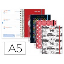 AGENDA ESCOLAR LIDERPAPEL 16-17 COLLEGE FANTASIA DIN-A5 BILING E 70 HOJAS POP ART TAPA FORRADA