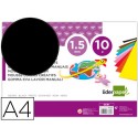 GOMA EVA LIDERPAPEL DIN A4 60G/M2 ESPESOR 1,5MM NEGRO PAQUETE DE 10 HOJAS