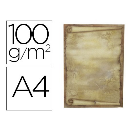 PAPEL PERGAMINO LIDERPAPEL DIN A4 DIPLOMA 100 G/M2 PAQUETE DE 12 HOJAS