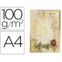 PAPEL PERGAMINO LIDERPAPEL DIN A4 CERTIFICADO CON ROSA 100 G/M2 PAQUETE DE 12 HOJAS