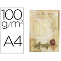 PAPEL PERGAMINO LIDERPAPEL DIN A4 CERTIFICADO CON ROSA 100 G/M2 PAQUETE DE 12 HOJAS