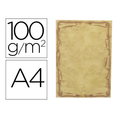 PAPEL PERGAMINO LIDERPAPEL DIN A4 ORLA PAPIRO 100 G/M2 PAQUETE DE 12 HOJAS