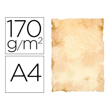 PAPEL PERGAMINO LIDERPAPEL DIN A4 PAPIROS CON BORDES 170 G/M2 PAQUETE DE 8 HOJAS