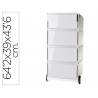ARCHIVADOR MOVIL FAST-PAPERFLOW POLIESTIRENO 4 CAJONES BLANCO MODULO BLANCO 642X390X436 MM