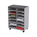 MODULO FAST-PAPERFLOW CON 14 CASILLAS Y RUEDAS PIVOTANTES COLOR GRIS 699X545X335 MM