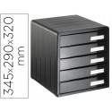 FICHERO CAJONES SOBREMESA OFFISYS TIMELESS 1129 5 CAJONES NEGRO 345X290X320 MM APILABLE