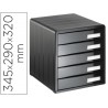 FICHERO CAJONES SOBREMESA OFFISYS TIMELESS 1129 5 CAJONES NEGRO 345X290X320 MM APILABLE
