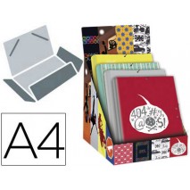 CARPETA LIDERPAPEL GOMAS TRES SOLAPAS FANTASIA 2016 FORRADA FOLIO EXP. 14 UNIDADES SURTIDAS