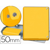 CARPETA PROYECTOS PARDO FOLIO LOMO 50 MM CARTON FORRADO AMARILLA CON BROCHE