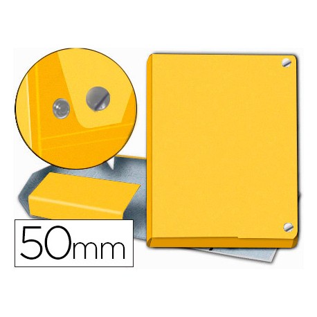 CARPETA PROYECTOS PARDO FOLIO LOMO 50 MM CARTON FORRADO AMARILLA CON BROCHE