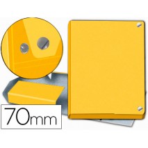 CARPETA PROYECTOS PARDO FOLIO LOMO 70 MM CARTON FORRADO AMARILLA CON BROCHE