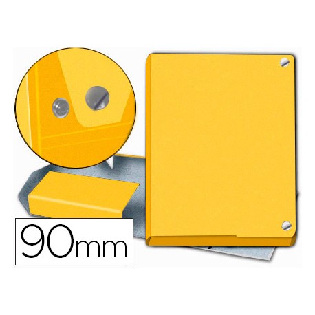 CARPETA PROYECTOS PARDO FOLIO LOMO 90 MM CARTON FORRADO AMARILLA CON BROCHE